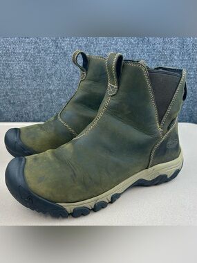 KEEN Womens 8.5 Greta Chelsea Boot Olive Green Waterproof Winter Snow Boots